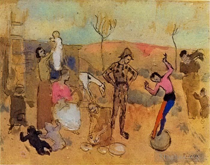 Pablo Picasso Types de peintures - Famille de bateleurs 1905