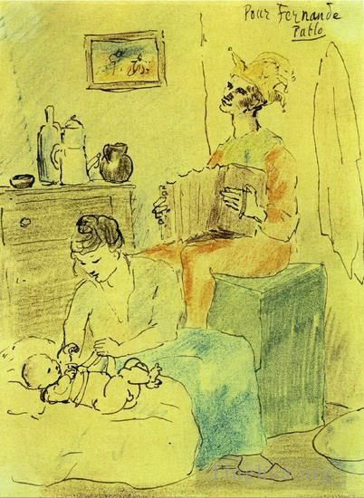 Pablo Picasso Types de peintures - Famille de bouffon 1905