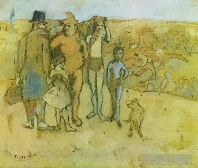 Pablo Picasso Types de peintures - Famille de saltimbanques étude 1905