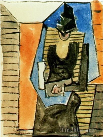 Pablo Picasso Types de peintures - Femme assise au chapeau plat 1945