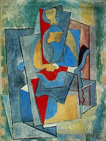 Pablo Picasso Types de peintures - Femme assise dans un fauteuil rouge 1932