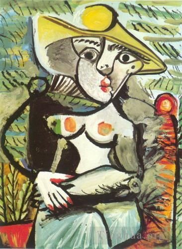 Pablo Picasso Types de peintures - Femme au chapeau assise 1971