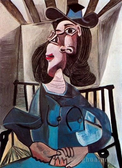 Pablo Picasso Types de peintures - Femme au chapeau assise dans un fauteuil Dora Maar 1941
