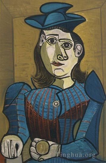 Pablo Picasso Types de peintures - Femme au chapeau bleu 1938