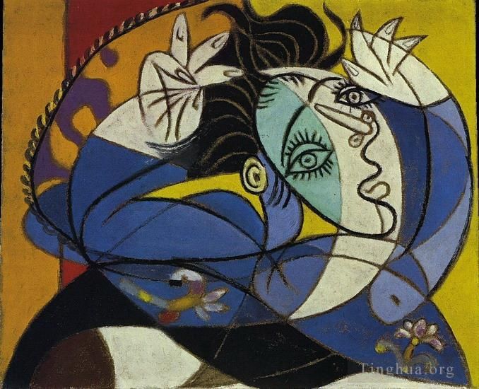Pablo Picasso Types de peintures - Femme aux bras levés Tête de Dora Maar 1936