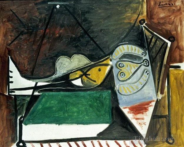 Pablo Picasso Types de peintures - Femme couchée sous la lampe 1960