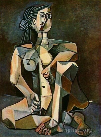 Pablo Picasso Types de peintures - Femme nue accroupie 1956