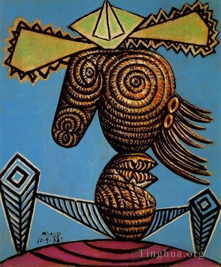 Pablo Picasso Types de peintures - Figure féminine au chapeau assis sur une chaise 1938