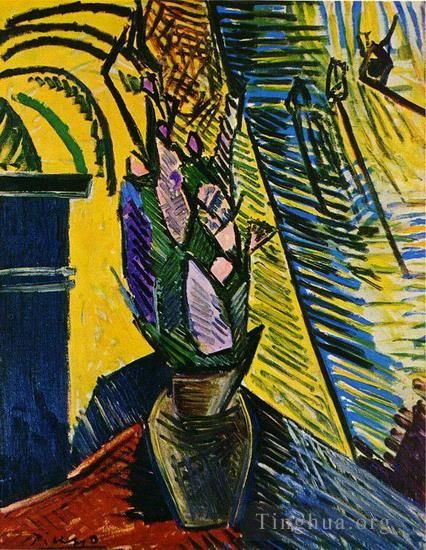 Pablo Picasso Types de peintures - Fleurs sur une table 1907
