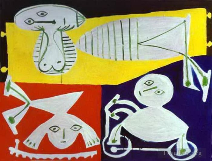 Pablo Picasso Types de peintures - Françoise Gilot avec Claude et Paloma 1951