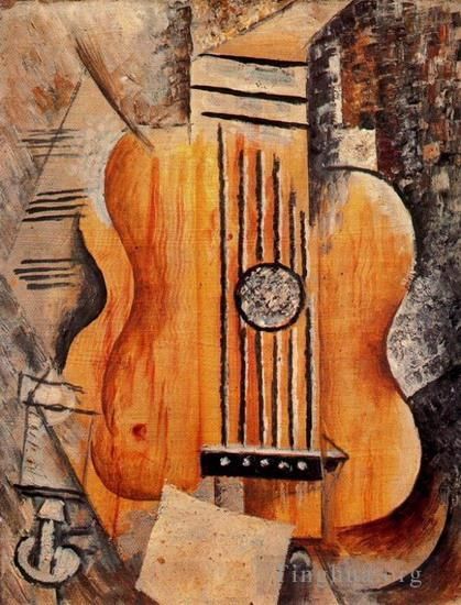 Pablo Picasso Types de peintures - Guitare Jaime Eva 1912