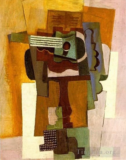 Pablo Picasso Types de peintures - Guitare sur un guéridon 1922