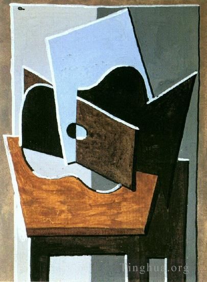 Pablo Picasso Types de peintures - Guitare sur une table 1920