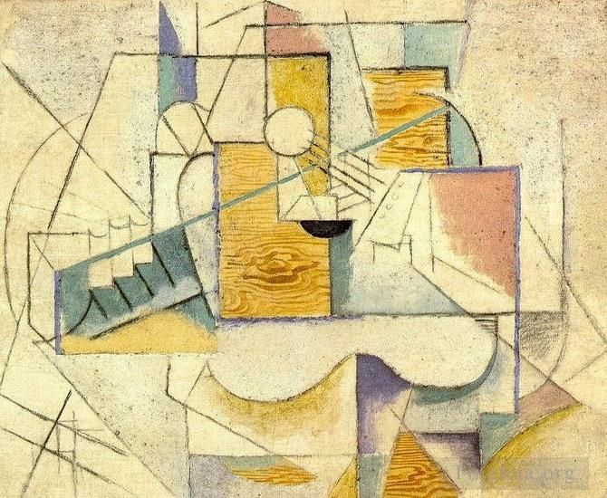 Pablo Picasso Types de peintures - Guitare sur une table II 1912