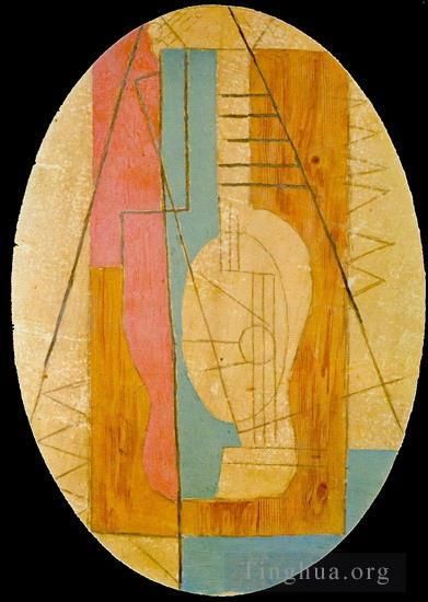 Pablo Picasso Types de peintures - Guitare verte et rose 1912