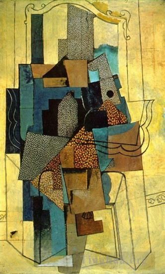 Pablo Picasso Types de peintures - Homme à la cheminée 1916