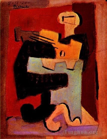 Pablo Picasso Types de peintures - Homme à la mandoline 1920
