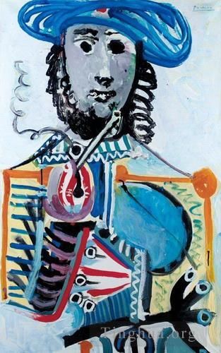 Pablo Picasso Types de peintures - Homme à la pipe 1968