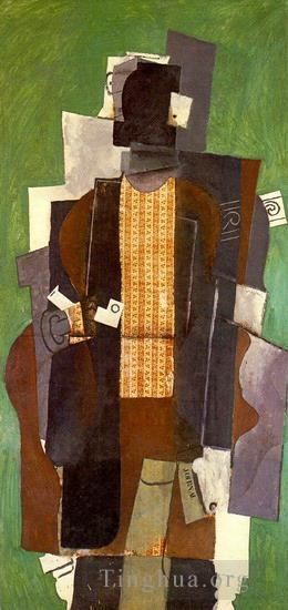 Pablo Picasso Types de peintures - Homme à la pipe Le fumeur 1914