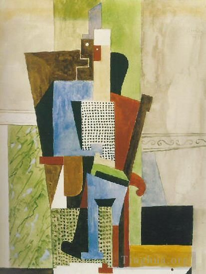 Pablo Picasso Types de peintures - Homme assis 1914