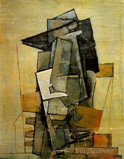 Pablo Picasso Types de peintures - Homme assis 1915