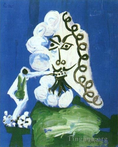 Pablo Picasso Types de peintures - Homme assis à la pipe 1968