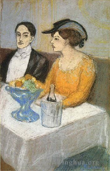Pablo Picasso Types de peintures - Homme et femme Angel Fernández de Soto et sa compagnie 1902