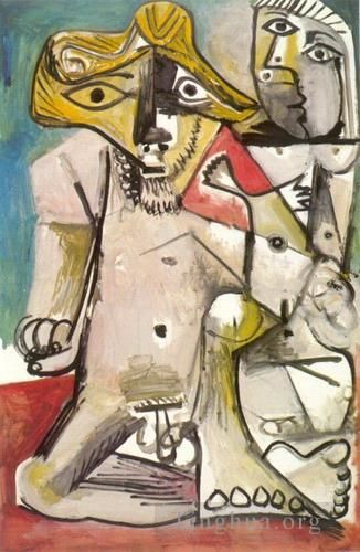 Pablo Picasso Types de peintures - Homme et femme nus 1971