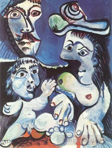 Pablo Picasso Types de peintures - Homme femme et enfant 1970