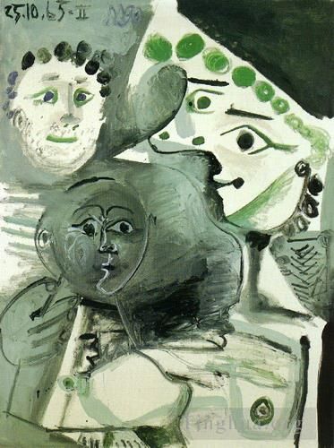 Pablo Picasso Types de peintures - Homme mère et enfant II 1965