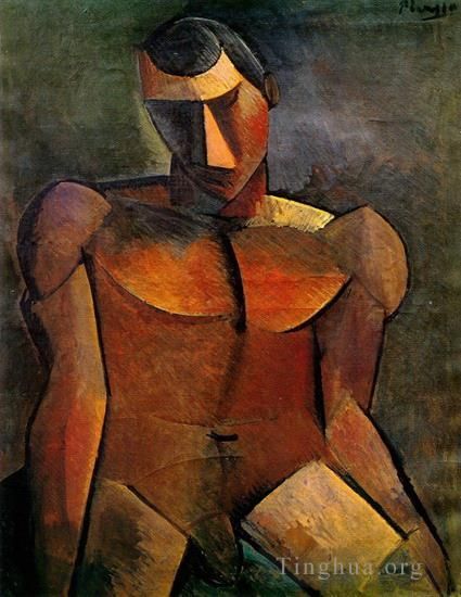 Pablo Picasso Types de peintures - Homme nu assis 1908