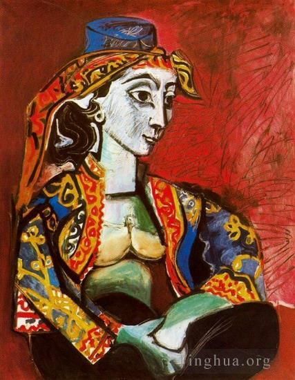 Pablo Picasso Types de peintures - Jacqueline en costume turc 1955