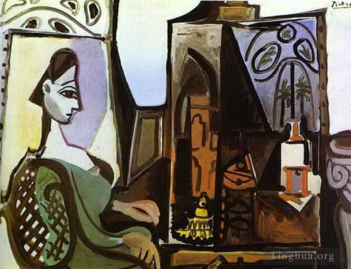 Pablo Picasso Types de peintures - Jacqueline en Studio 1956