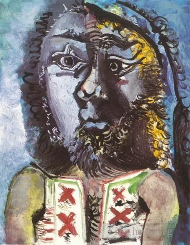 Pablo Picasso Types de peintures - L'homme au gilet 1971