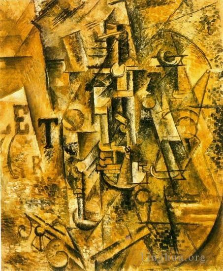 Pablo Picasso Types de peintures - La bouteille de rhum 1911