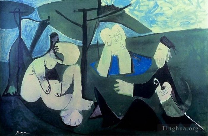 Pablo Picasso Types de peintures - Le déjeuner sur l'herbe Manet 4 1960