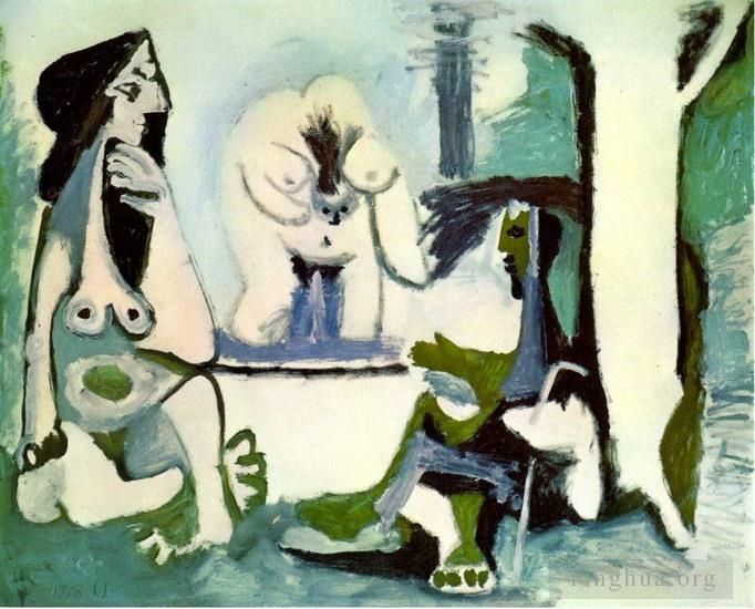 Pablo Picasso Types de peintures - Le déjeuner sur l'herbe Manet 12 1961