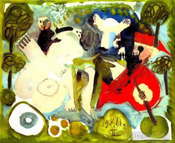 Pablo Picasso Types de peintures - Le déjeuner sur l'herbe Manet 2 1961
