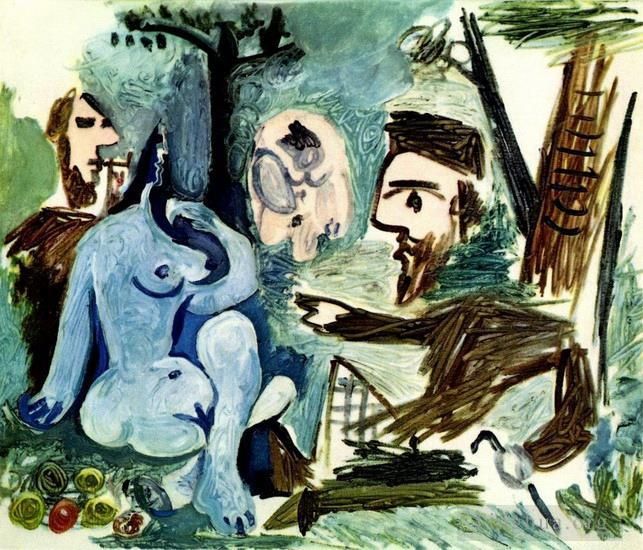 Pablo Picasso Types de peintures - Le déjeuner sur l'herbe Manet 4 1961
