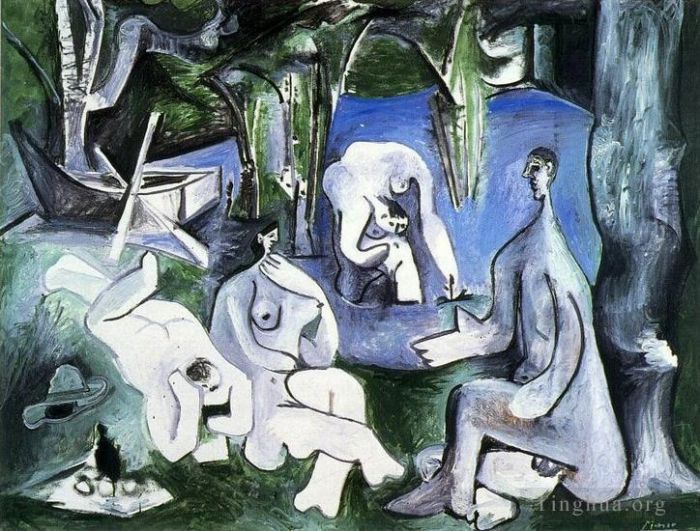 Pablo Picasso Types de peintures - Le déjeuner sur l'herbe Manet 5 1961