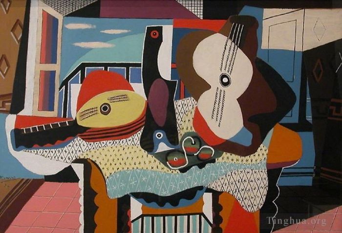 Pablo Picasso Types de peintures - Mandoline et guitare 1924