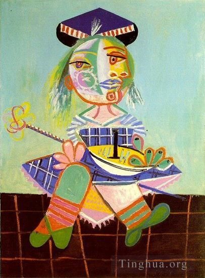 Pablo Picasso Types de peintures - Maya à deux ans et demi avec un bateau 1938