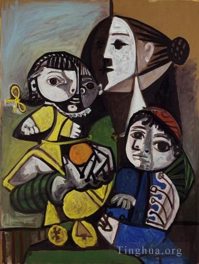 Pablo Picasso Types de peintures - Mère aux enfants à l'orange 1951