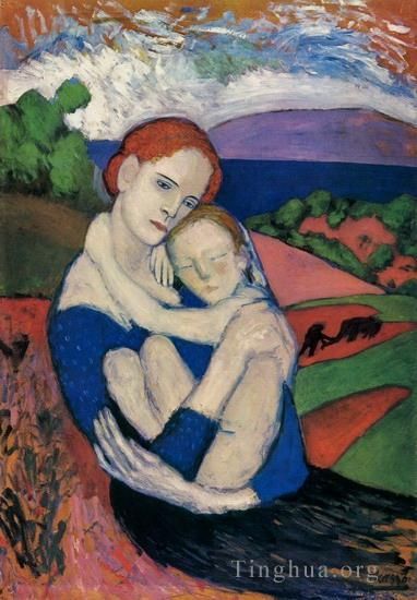 Pablo Picasso Types de peintures - Mère et enfant La Maternité Mère locataire l enfant 1901