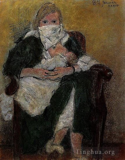 Pablo Picasso Types de peintures - Mère et enfant Marie Thérèse Walter emmitouffle Maya 1936