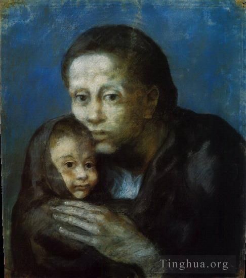 Pablo Picasso Types de peintures - Mère et enfant au fichu 1903