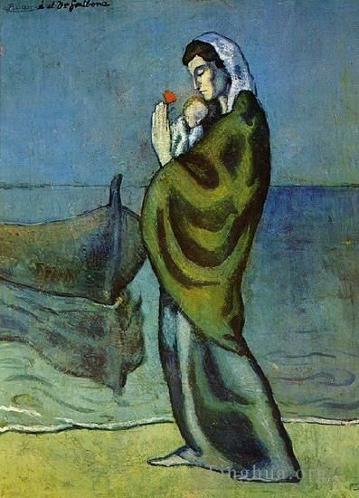 Pablo Picasso Types de peintures - Mère et enfant sur le rivage 1902