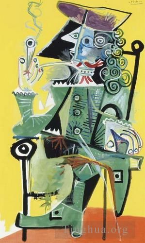 Pablo Picasso Types de peintures - Mousquetaire à la pipe 3 1968