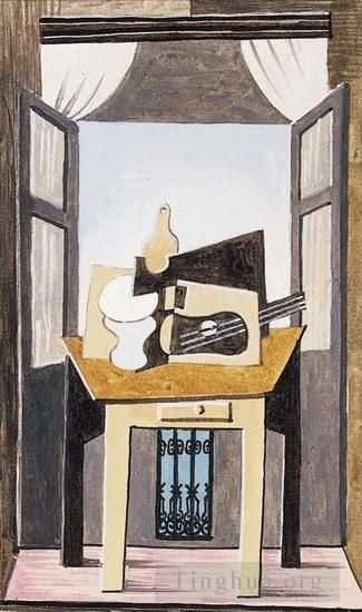 Pablo Picasso Types de peintures - Nature morte devant une fenêtre 1919 2