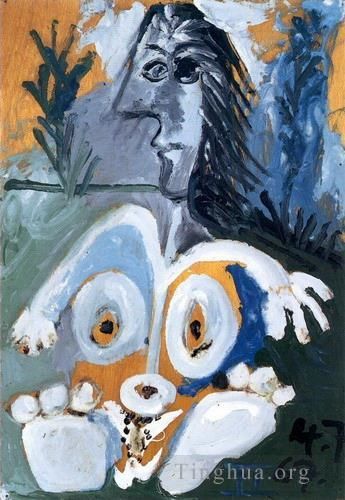 Pablo Picasso Types de peintures - Nu de visage dans l'herbe 1967